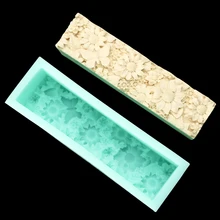 Цветочный узор кусковое мыло силиконовые формы 3 см и 6 высокая прямоугольник ручной работы ремесло Гибкая глина смолы Мыло