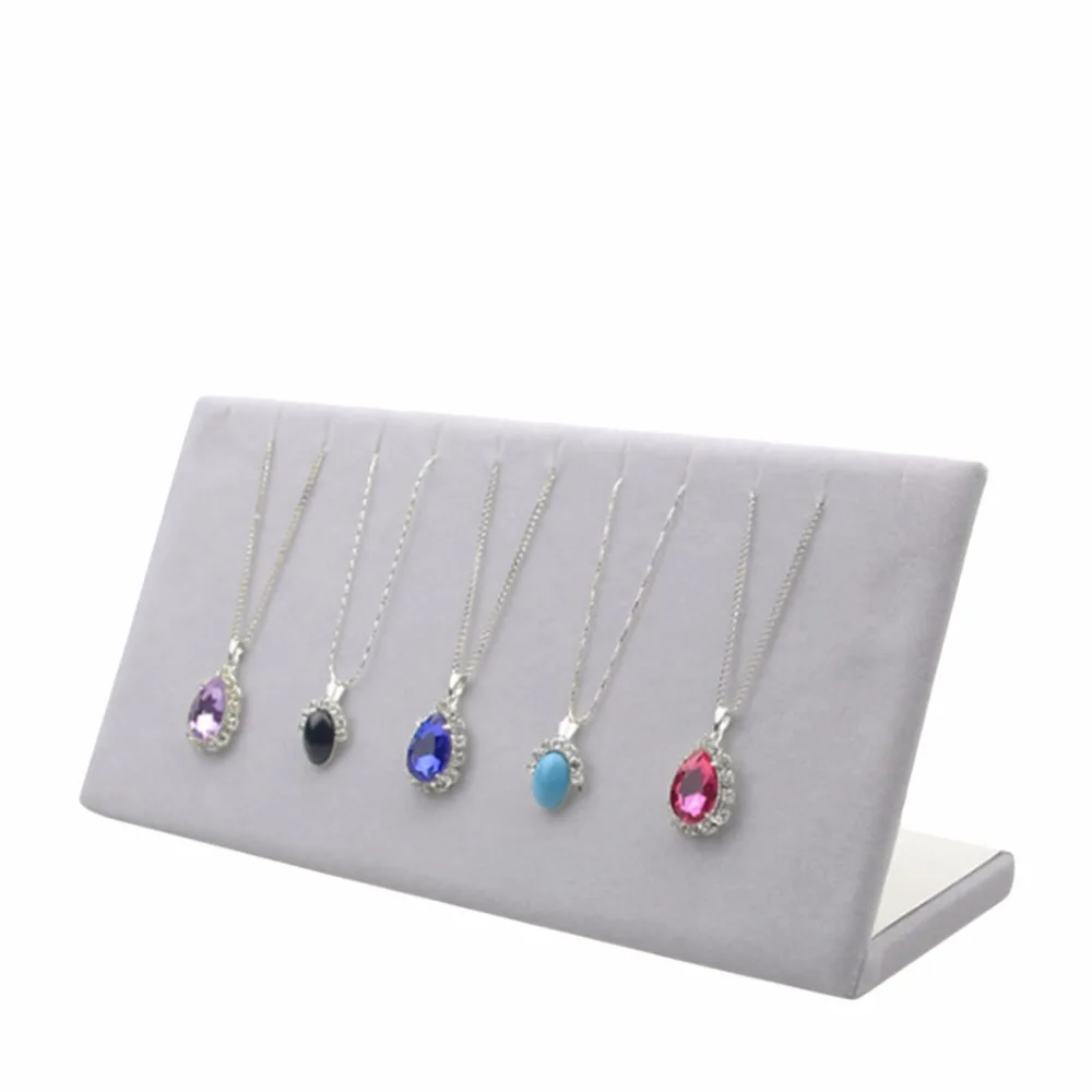 

Velvet Necklace Chain Bracelet Display L Stand Board Jewelry Holder Rack