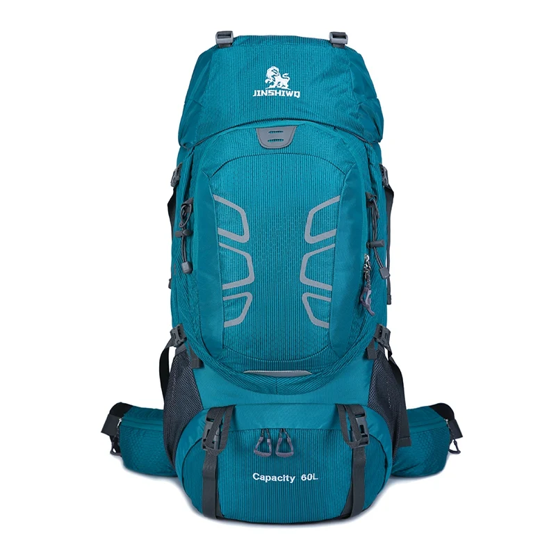 60л наружная сумка нейлоновый водонепроницаемый походный рюкзак альпинистский алюминиевый сплав кронштейн сумка альпинистские рюкзаки - Цвет: lake blue