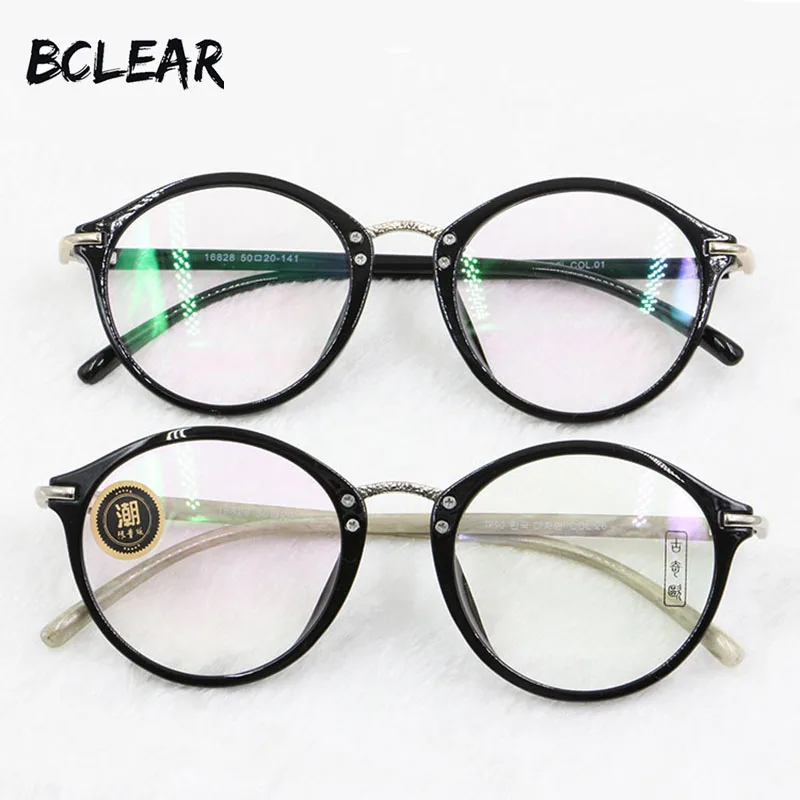 BCLEAR Korea design women optical frame most popular retro round TR90 black eyeglasses spectacle