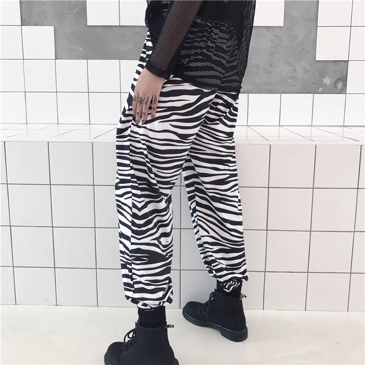 Harajuku BF sytle Chinese Letters Leopard Pants Women hippie flare loose pants for women streetwear high waist pants punk Harajuku BF sytle Chinese Letters Leopard Pants Women hippie flare loose pants for women streetwear high waist pants punk