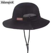 XdanqinX взрослых для женщин ведро шапки сетки Воздухопроницаемый козырек кепки для мужчин новинка года летняя шляпа ветер веревка фиксированной мод