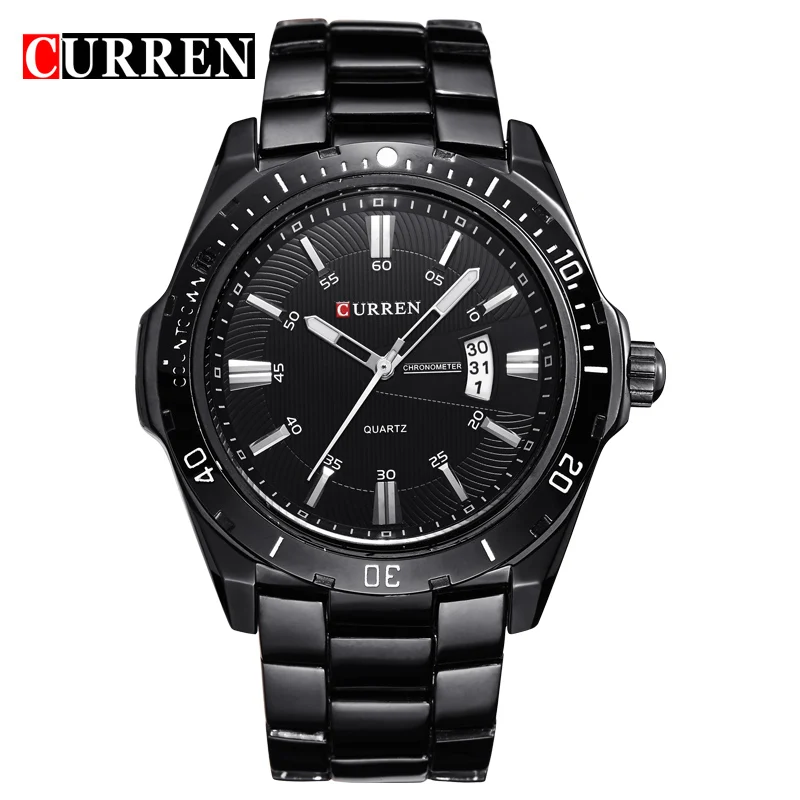 Relojes Hombre CURREN Мужские часы Топ бренд Роскошные наручные часы Мужские кварцевые наручные часы Мужские часы Relogio Masculino - Цвет: black black