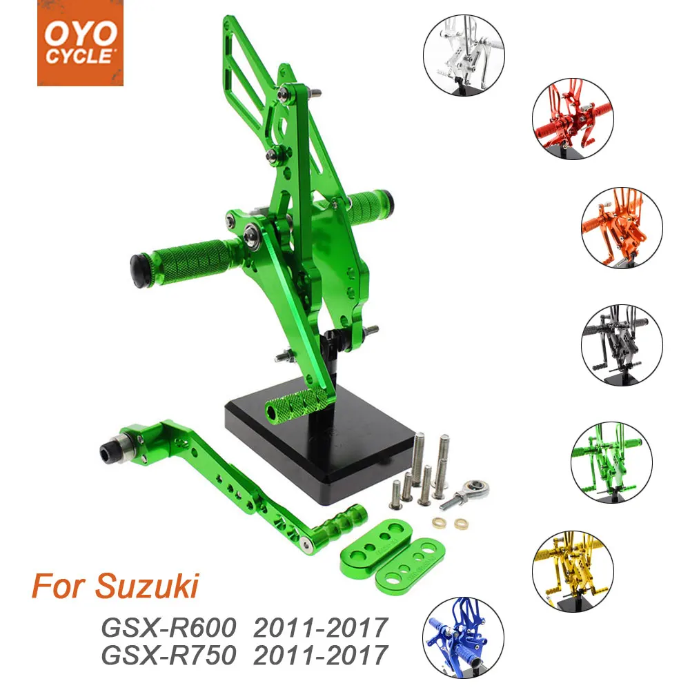 

For Suzuki GSXR 600/750 2011-2017 Motorcycle Rear Set Accessories CNC Adjustable Rearset Foot Pegs GSXR600 GSXR750 Foot Rests