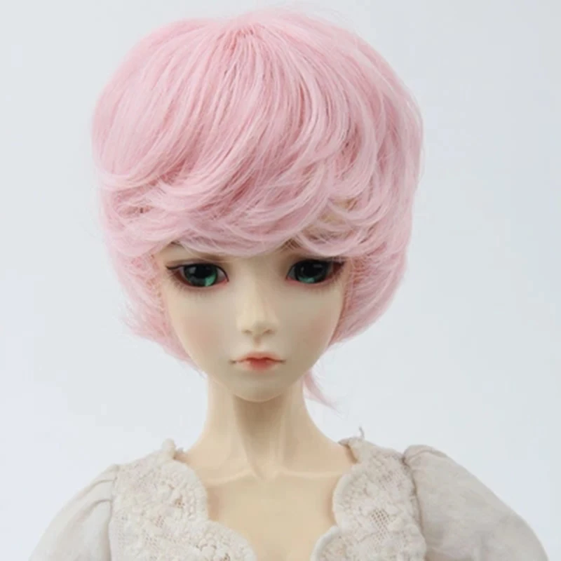 BJD Wig for 1/3 1/4 1/6 High Temperature Fiber boy short curly hair for Dolls doll wig White gray orange black free shipping
