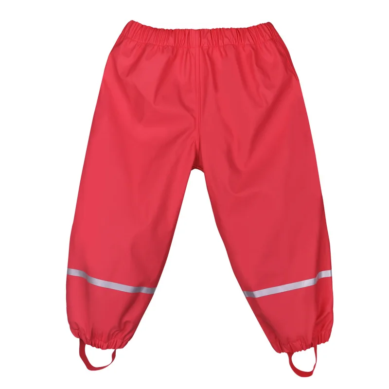 Dollplus/ Детские Непромокаемые Штаны для мальчиков и девочек; Детские плащи из искусственной кожи; пончо; весенние водонепроницаемые ветрозащитные дышащие штаны - Цвет: Красный