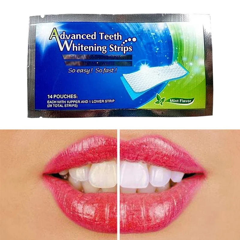 One Pair White Gel Teeth Whitening Strips Oral Hygiene Care Double