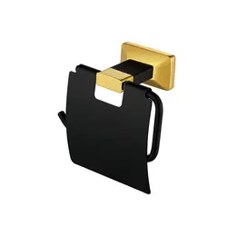 Роскошные золотые черный латунь медь Ванная комната держатель для туалетной бумаги Ванная комната аксессуары оборудования-5476
