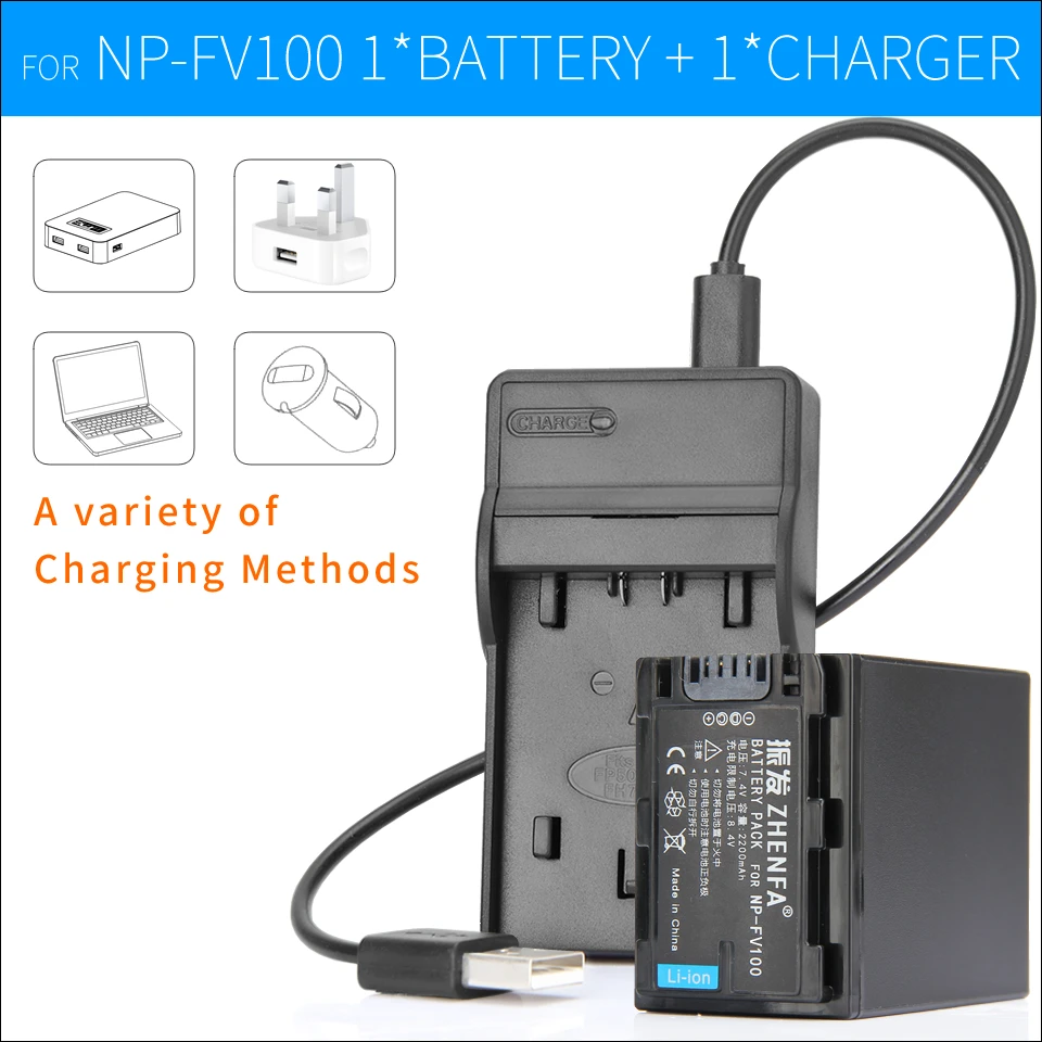 NP FV100 NP FV100 Battery+Charger Batteries for Sony Camera SX83E SX63E