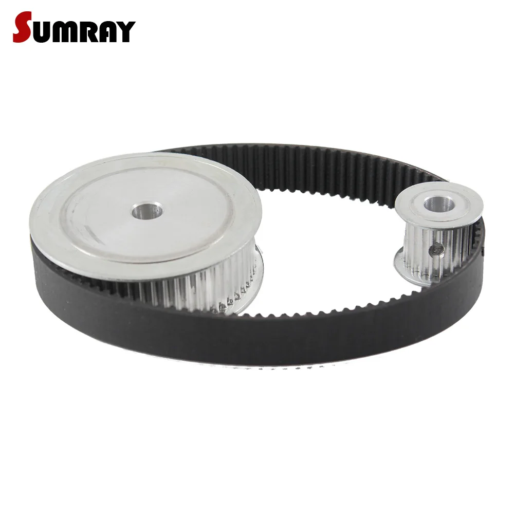 

SUMRAY 3M Timing Pulley Belt Kit 3M 15T 60T 16mm Belt Width Reduction 1:4 HTD3M 318 Timing Belts For 3D Printer Parts