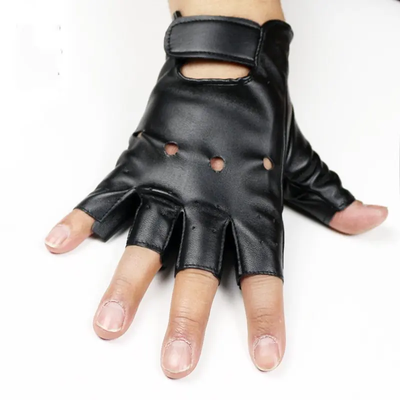 Half Finger Gloves Men's Dancing Hip Hop Rivet Men's Finger Rehearsal
