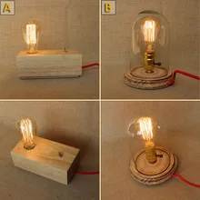 Лофт современные деревянные читать настольная лампа Винтаж твердой древесины современная настольная лампа Американский исследование теплый белый свет кулисой ночники