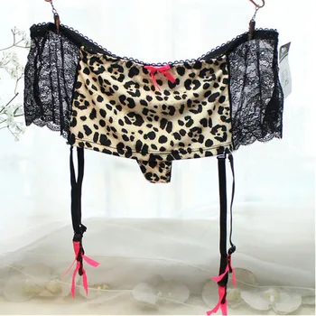 

Leopard Print Garters Plus Size Garters Belts Lace Flowery Stockings Garters Belts G-string Thong with Belts for Stockings G111
