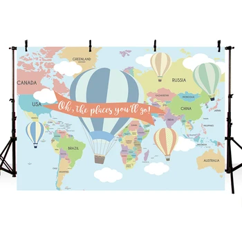 

Mehofoto Vintage Airplane Backdrop for Cake Smash Photography Go Hot Air Balloon Kids Boy Pilot Birthday Party Table Decor