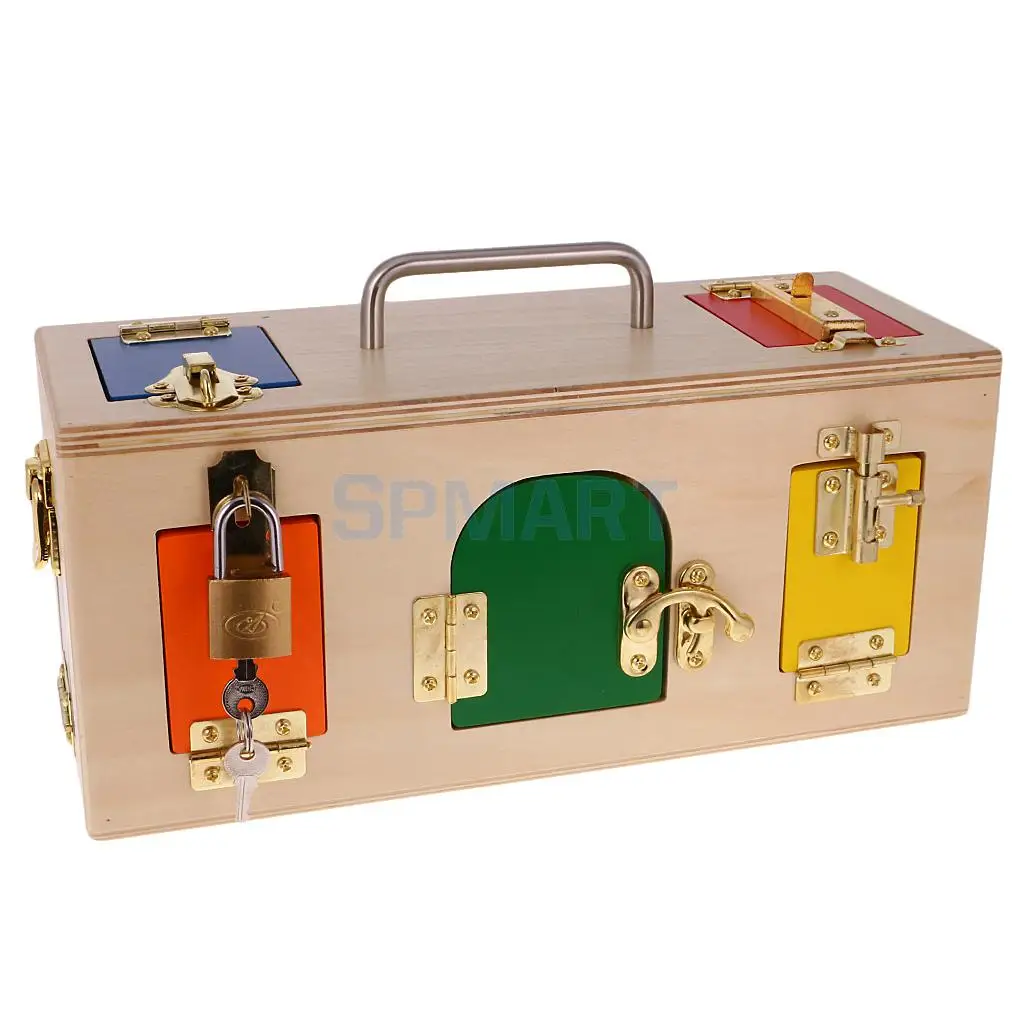 

Wooden Montessori Practical Material Little Lock Box for Child Baby Early Educational Learning Math Toy IQ Puzzle Game Kids Gift