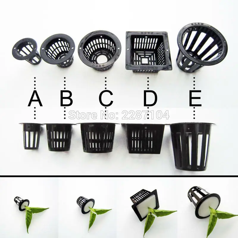 

10pcs Black Mesh Pot Net Cup Basket Hydroponic Aeroponic System Plant Grow Organic Green Vegetable Clone Cloning Seed Germinate