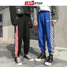 LAPPSTER мужские клетчатые уличные штаны для бега Винтажные шахматные Лоскутные Спортивные штаны в стиле хип-хоп корейские брюки осенние штаны