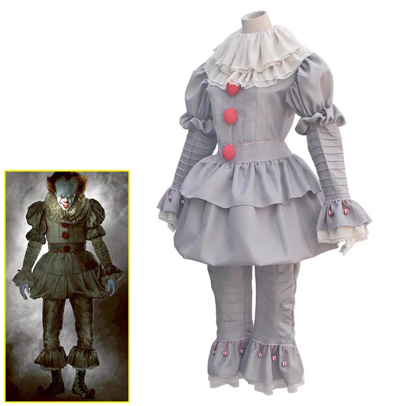

Plus Size S-3XL Stephen King's It Pennywise Outfit Uniform Cosplay Costume Fancy Suit