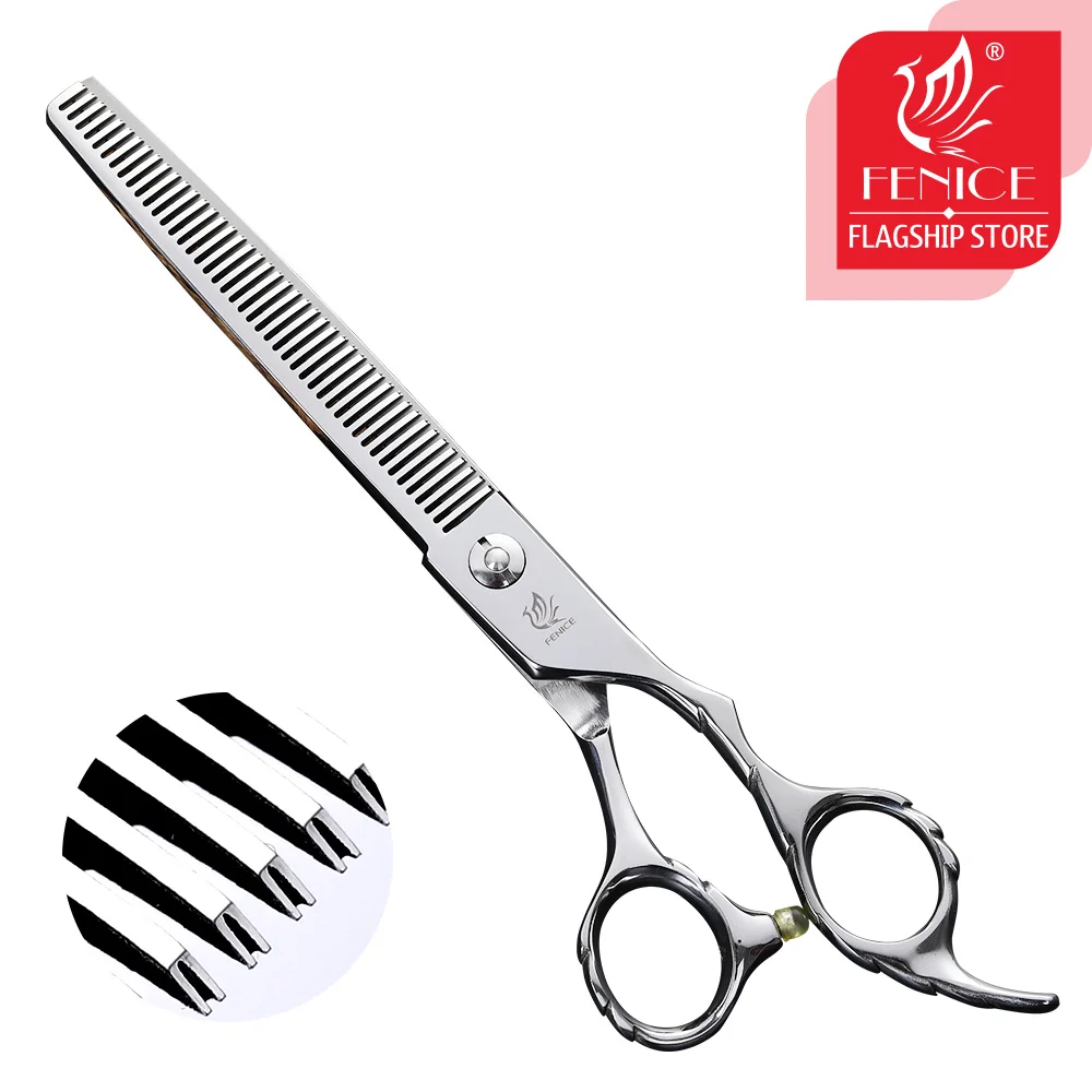 Fenice Professional Grooming Scissors 7.0 inch Thinning Shears 45 Tooth Thinning Rate 25% Japan 440c Dog hair Cutting Tool