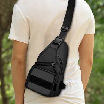 

Men's fashion one shoulder Waist Bag solid color shoulder bag outdoor multi-function bag chest travel bag Funny Pack/0.8