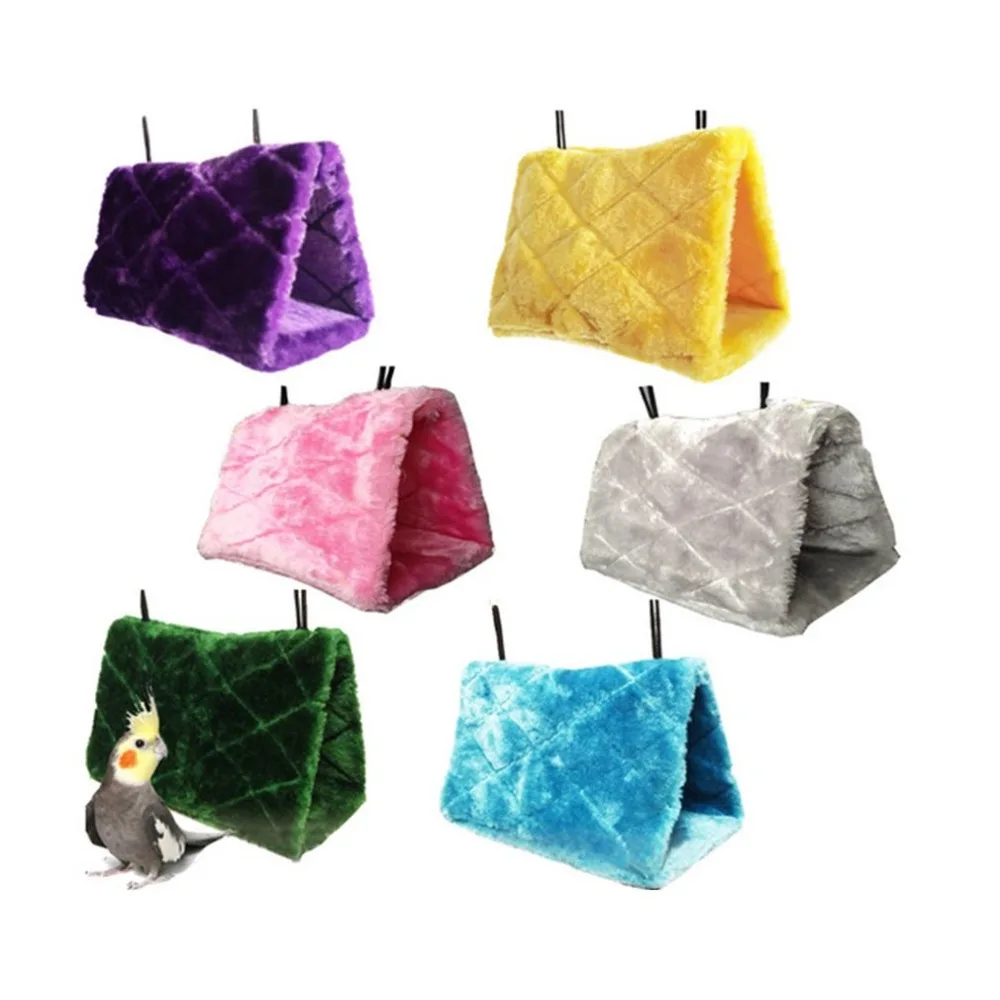 Comfortable Birds Hanging Cotton Nest Triangular Shape Breathable Nests Cave Cage Hammock Plush