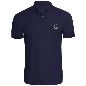 

Mens Nautical Anchor Groom Embroidered Polo Shirts