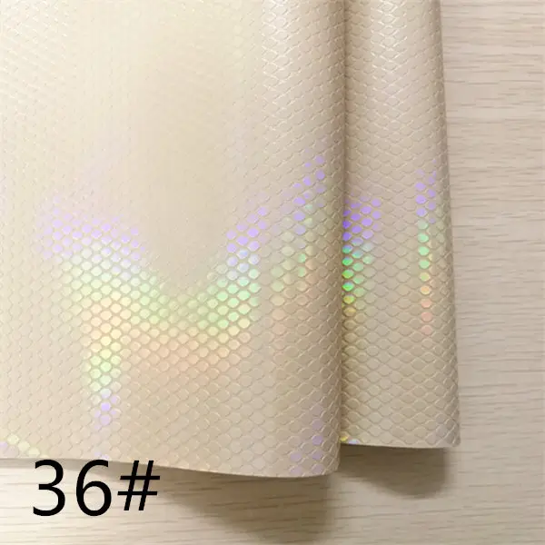 7,6*12 дюймов химическое hologram leather винил ткань для DIY craft - Цвет: 36