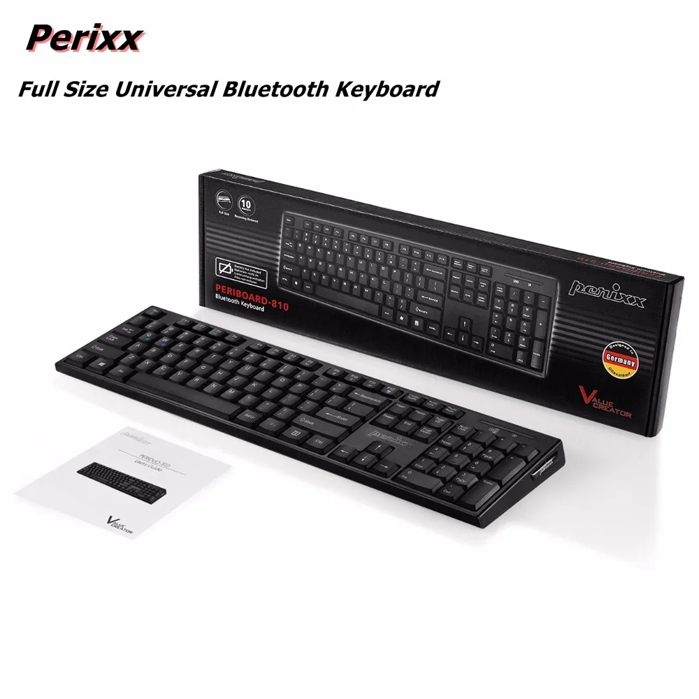 Perixx PERIBOARD 810 Bluetooth клавиатура универсальный ноутбук Настольный планшетный ПК Windows