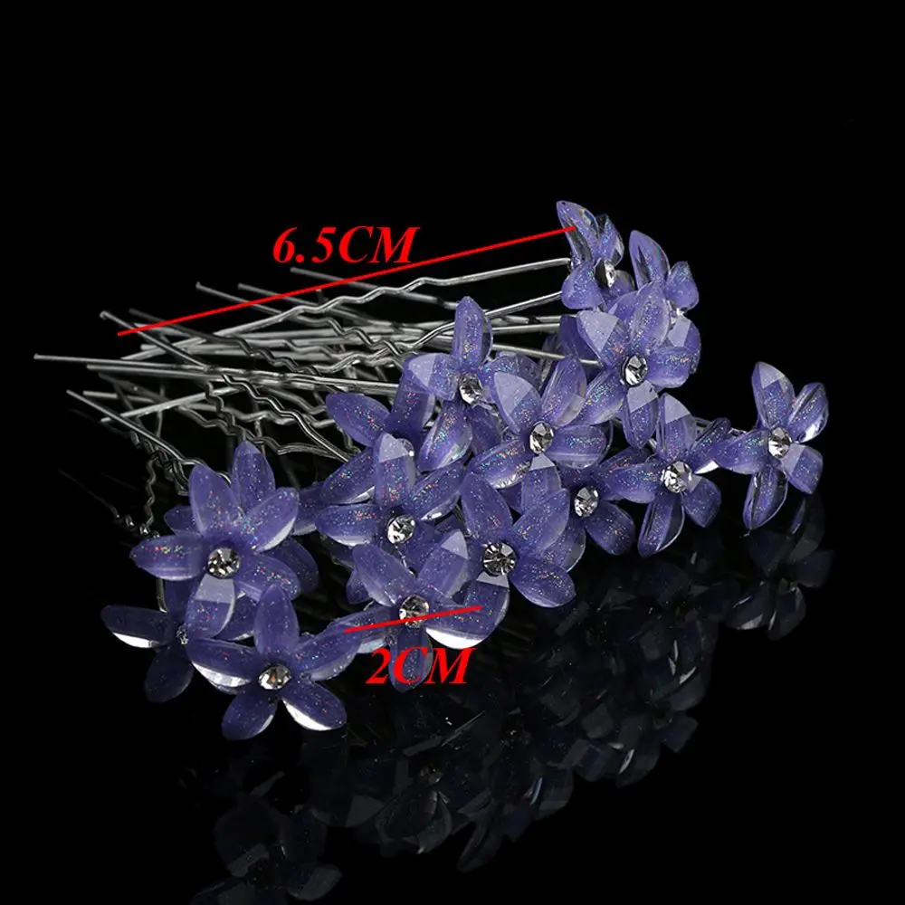 20 шт./лот Цветок Кристалл Горного Хрусталя Заколки Заколки Женщины Свадебные Ювелирные Изделия Невесты Аксессуары Головной Убор Волосы