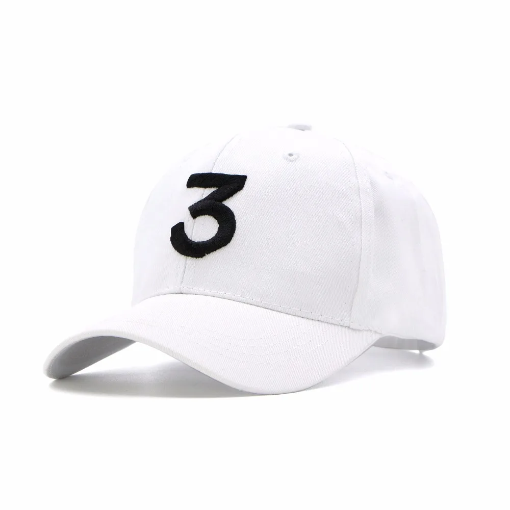 

New Popular Chance The Rapper 3 Hat Cap Black 3D Embroidery Baseball Cap Hip Hop Streetwear Strapback Snapback Sun Hat 999