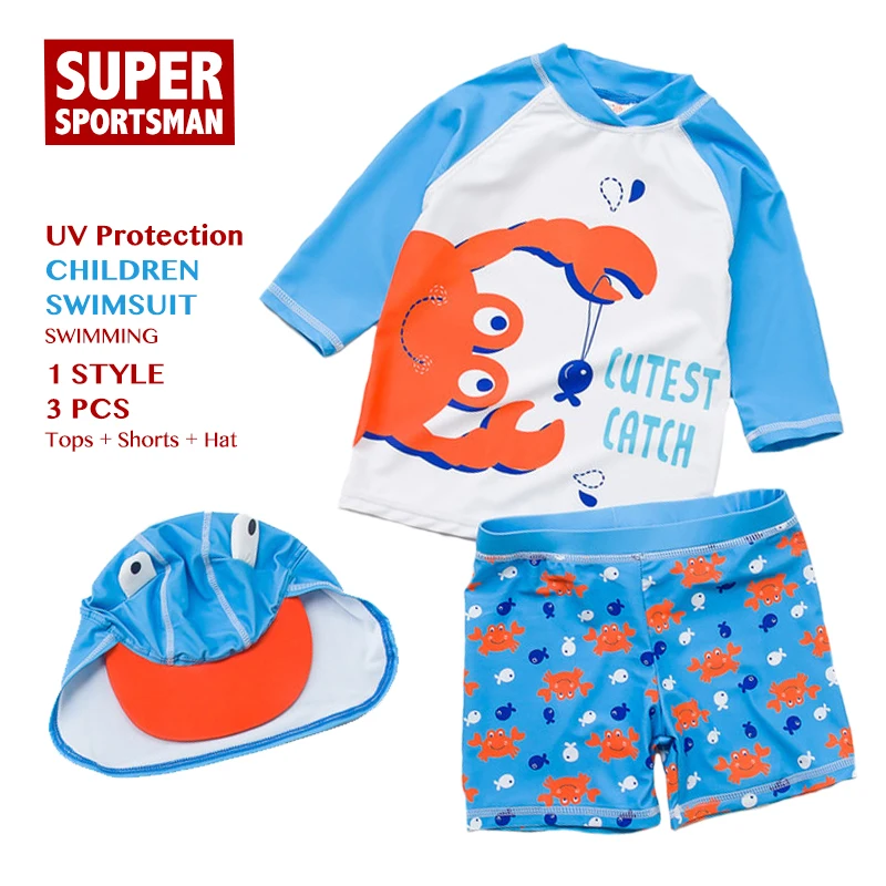 Kids Boys UV Protection Cartoon Swimwear Children Swimsuit Toddler Baby