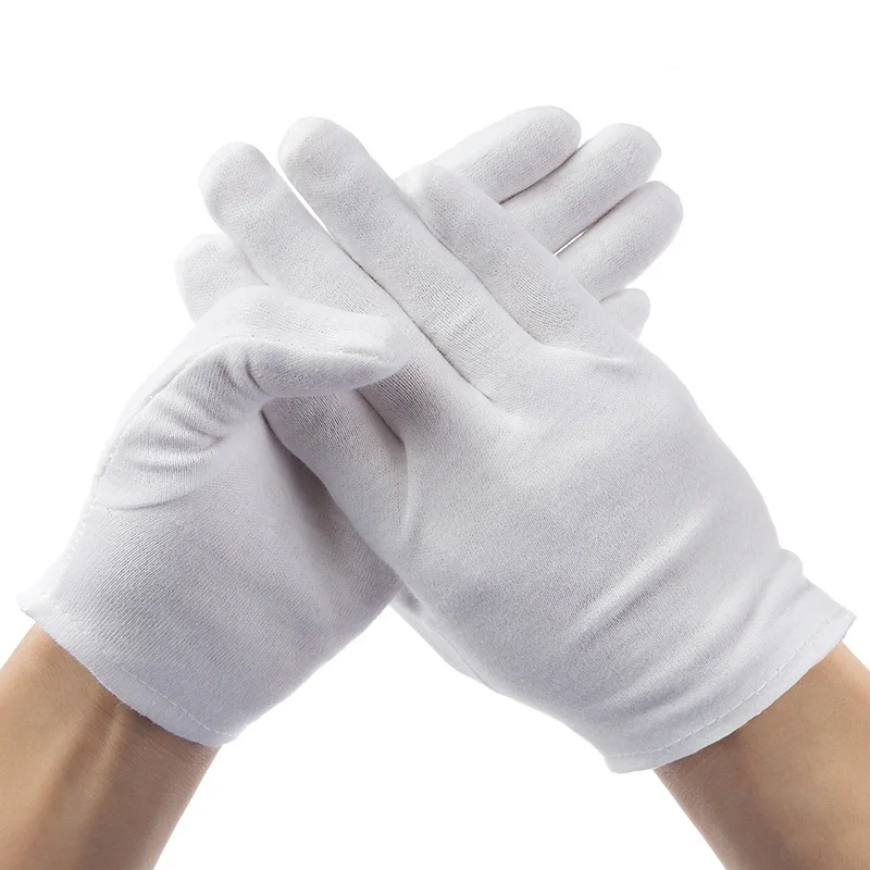 Aibusiso 2 pairs/lot White 100 Cotton Ceremonial gloves for male