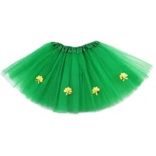 0-8Y Baby Girl Clothes Solid Green Four Leaf Clover Tulle Tutu Skirt Holiday Party Kids Clothing Costume 4 layer Yarn Pettiskirt цена 0-8Y Baby Girl Clothes Solid Green Four Leaf Clover Tulle Tutu Skirt Holiday Party Kids Clothing Costume 4 layer Yarn Pettiskirt цены онлайн
