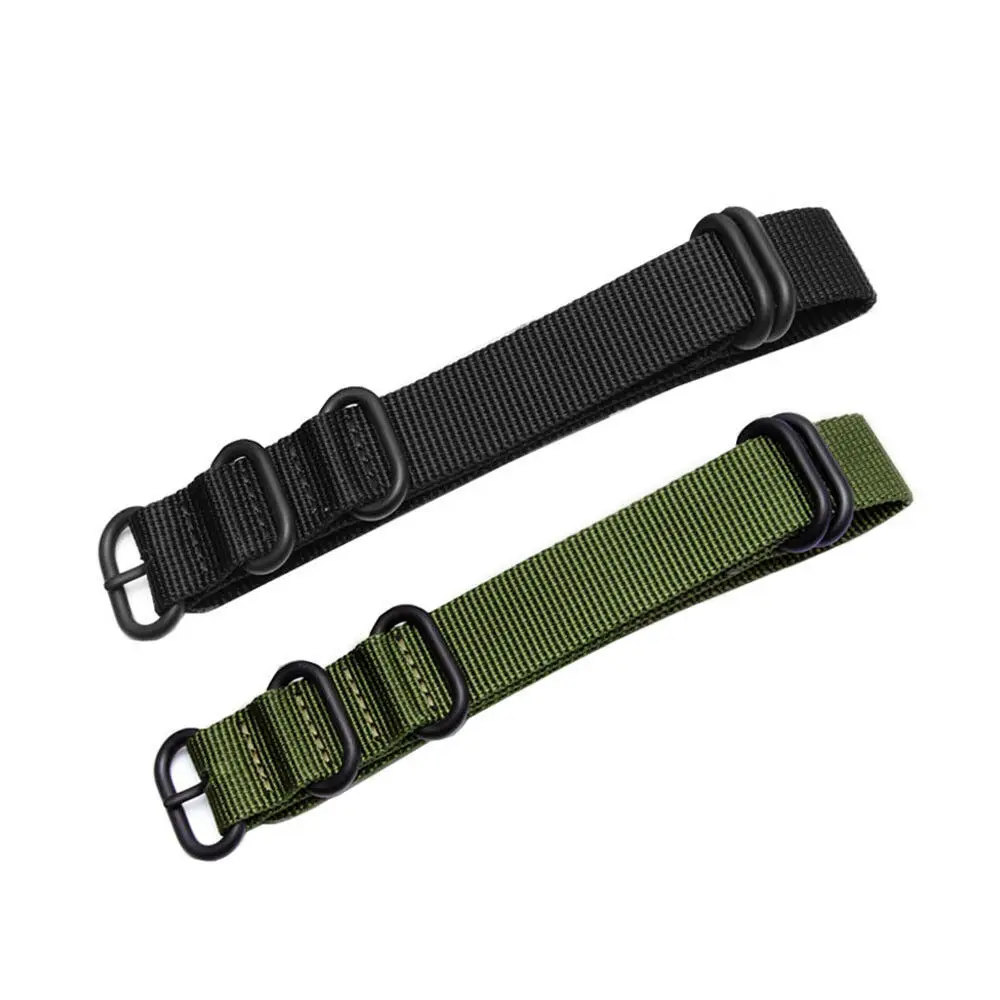 Нейлоновый спортивный ремешок ZULU Nato для Seiko TIMEX Canva Черный Армейский зеленый с