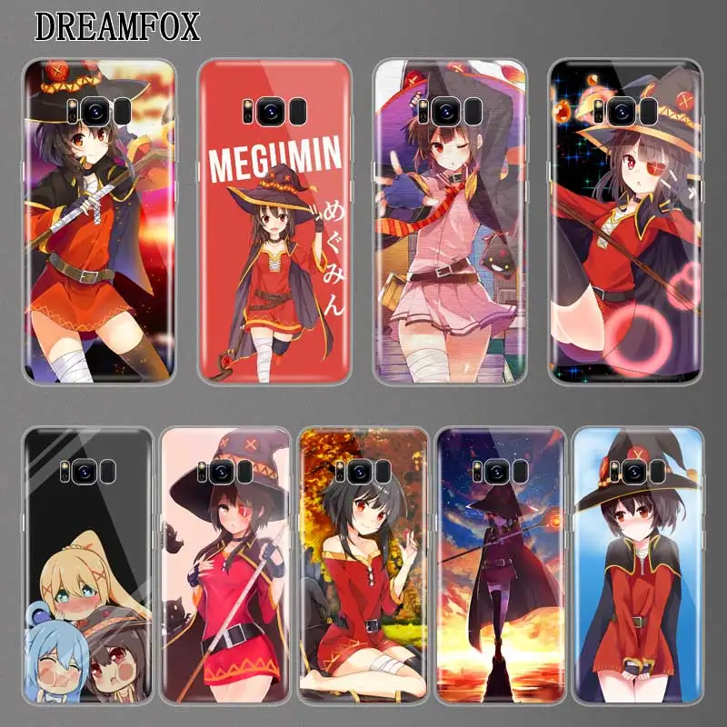N142 Megumin Мягкий ТПУ силиконовый чехол для Samsung Galaxy A3 A5 A6 A7 A8 A9 M10 M20 S10 S10E Lite Plus 2017 2018 |