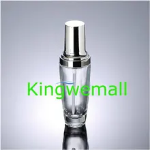 200 шт./лот 30 мл высокого класса стеклянный масляный контейнер эссенция глаз капельница бутылка Прозрачный с серебряным цветом для косметической упаковки EQ04