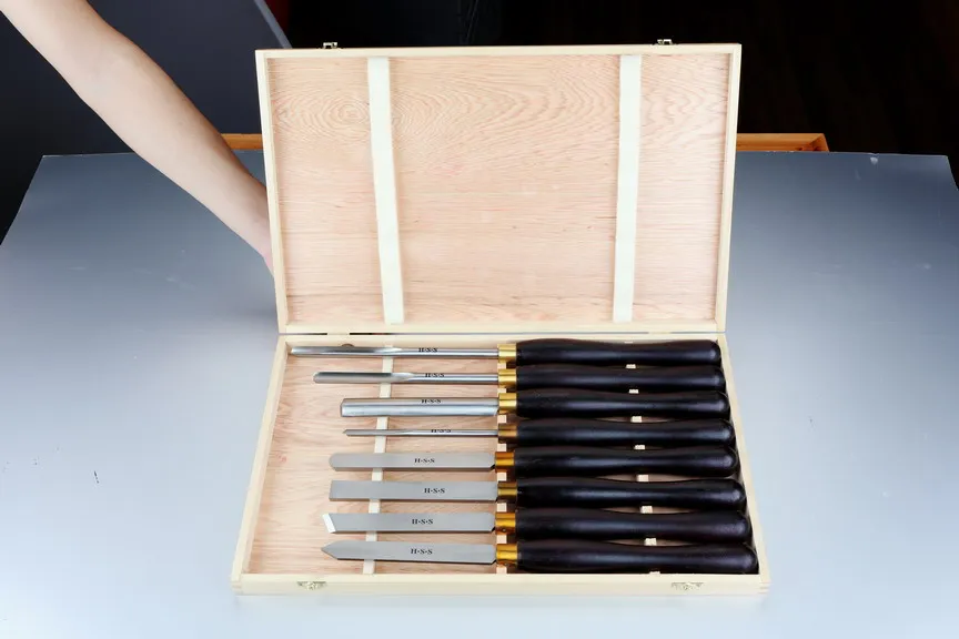 

Woodworking tool carving knife lathe tool with wooden box turning tool