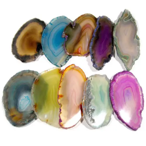 

Beautiful Colorful Agate Geode Polished Crystal Slice Brazil Healing Reiki Stone Pendant Good Fairy Gift GIrl Love