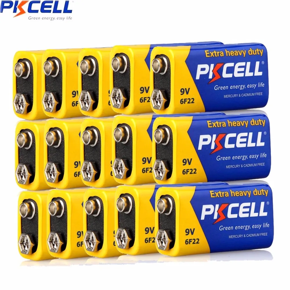 15xPKCELL9VthermometerBattery6F22MN16046LR61240MINCarbonZinc