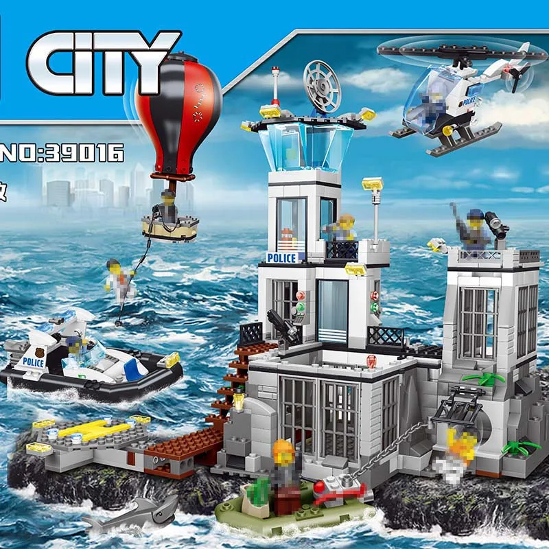 

City Street Series Large Building Blocks Sets Maritime Search Rescue Compatible LegoINGLYS City Police Toys for Children 830 Pcs