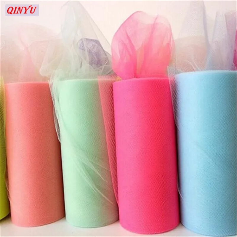 white Pink tulle roll spool tutu 15cm 25yards DIY Table skirt birthday wedding party decoration tulle organza roll Supplies 9Z (105)