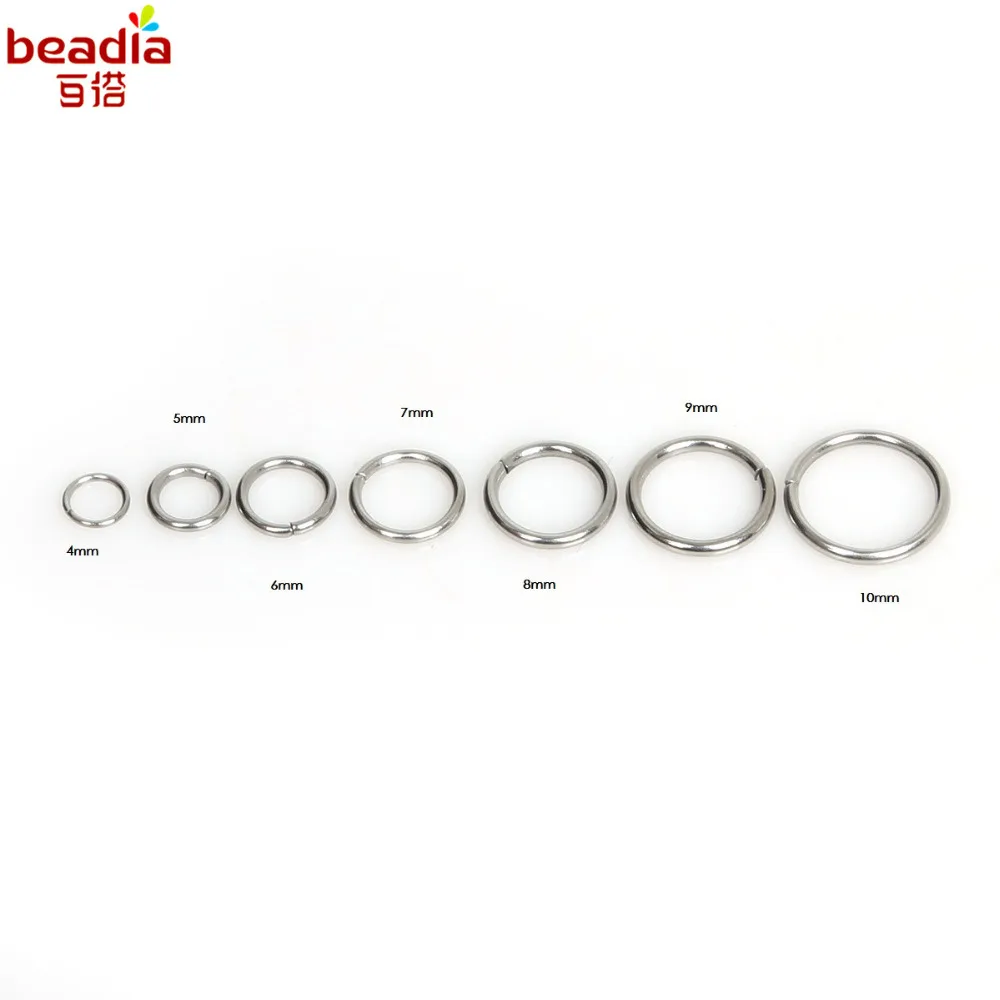 

200Pcs Stainless Steel Open Jump Rings 4mm/5mm/6mm/7mm/8mm/9mm/10mm For DIY Jewelry Making Necklace Bracelet Findings Connector