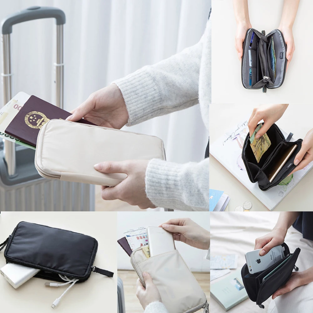 Portable Travel Wallet Purse Document Bag Organiser Passport Tickets ID Holder Storage Bags