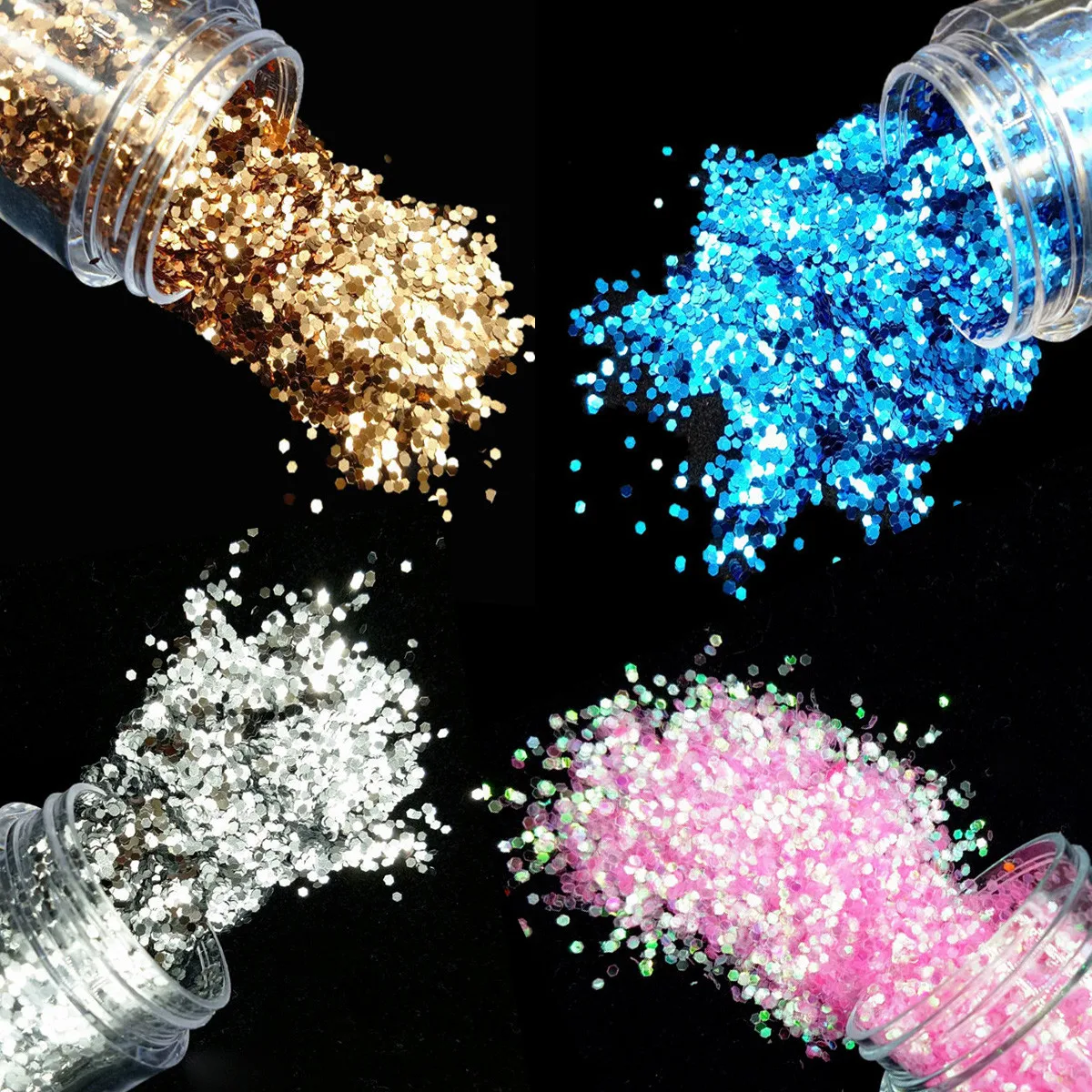 Nail Sequins Glitter Flakes Chunky Sequins Laser Iridescent Flakes