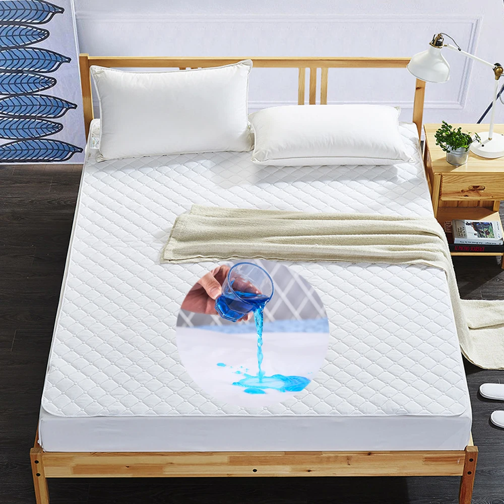 

YANHOM Waterproof Quilted Mattress Cover with Elastic Mattress Topper with Stuffing fillings Mattress protector fitted sheet