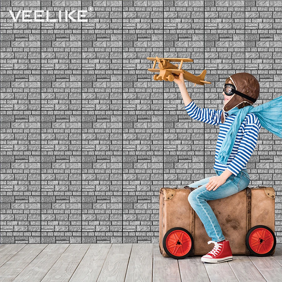 

3D Wall Panel PVC Vinyl Brick Wallpaper Peel and Stick Kitchen Backsplash Tiles Self adhesive Wall Paper for Bathroom Home Decor