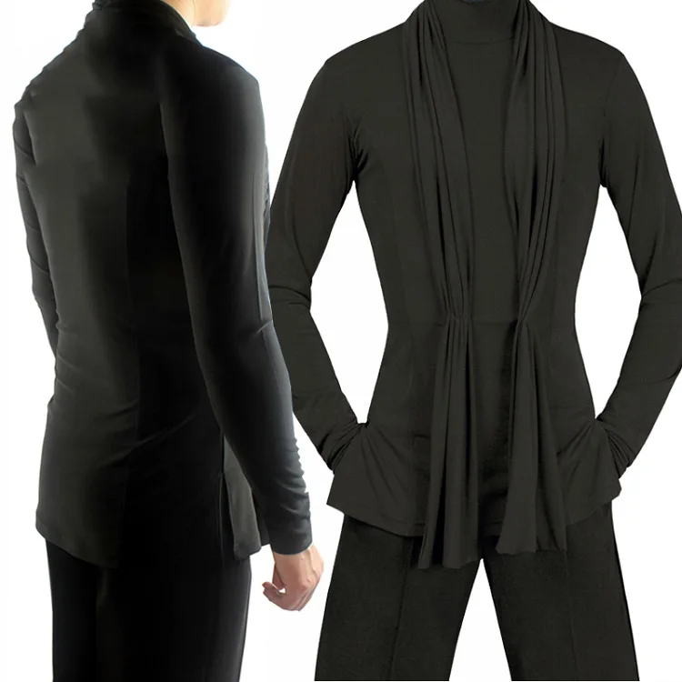 2018 Latin Dance Shirts Mens Ballroom Dancing Wear Adult Standard Tops Performance Competition Clothing Customize Clothes DN1323 -