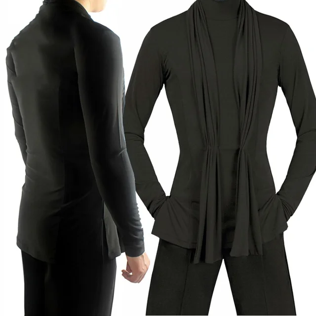 2018 Latin Dance Shirts Mens Ballroom Dancing Wear Adult Standard Tops Performance Competition Clothing Customize Clothes DN1323 -