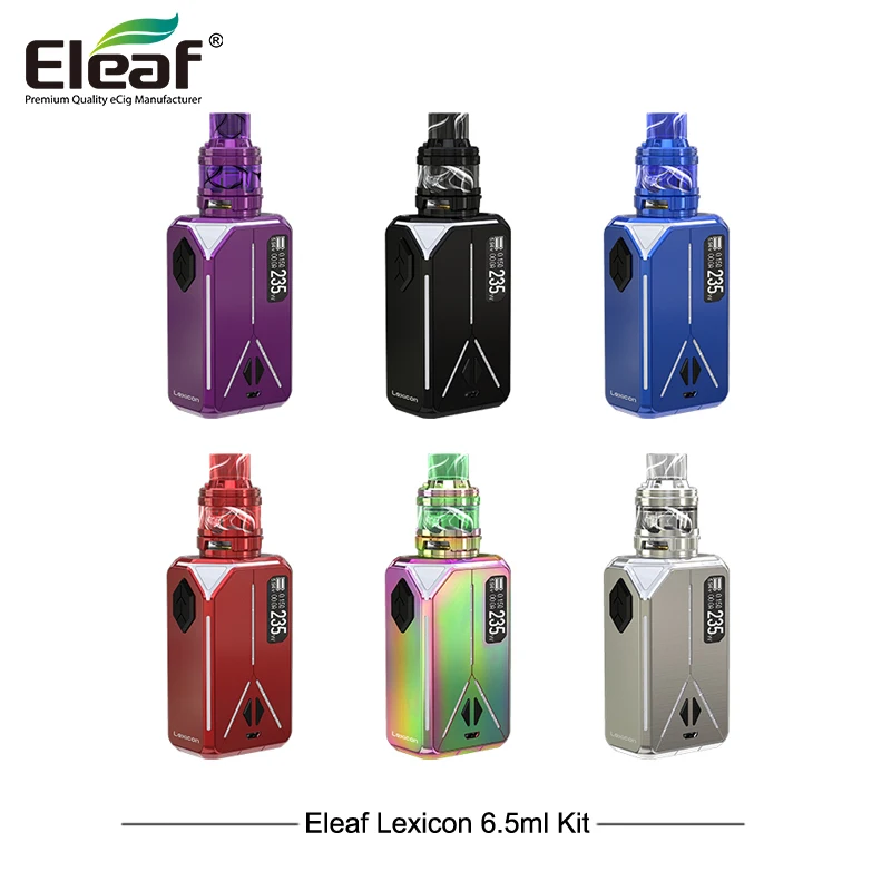 

Original Eleaf Lexicon Kit Electronic Cigarettes Vaporizer Powered by dual 18650 battery ELLO Duro atomizer 6.5ml Tank HW-N Head