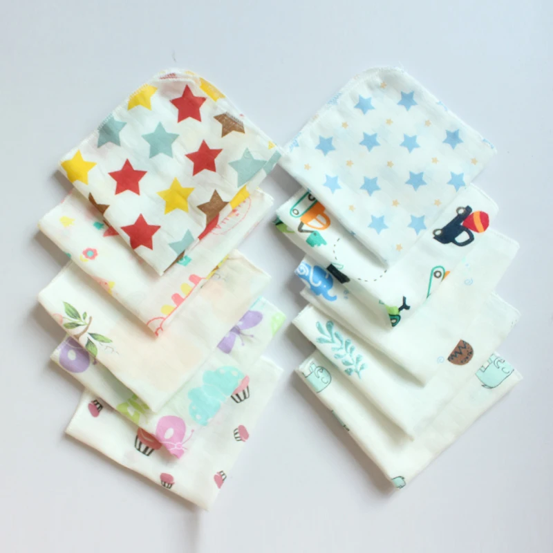 

10pcs Newborn Cotton Saliva Towel Comfortable Convenient Anti-dirty Infant Handkerchief Bib/bavoirs Thin Baby Bibs Square Scarf